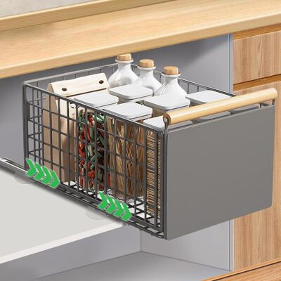 OEM Cajón Deslizante De Cocina, Estante Deslizante Para Armario De Cocina Con Tirador, Cajones Plegables Telescópicos Extensibles Para Armarios, Gris, Grande OEM Cajón Deslizante De Cocina, Estante Deslizante Para Armario De Cocina Con Tirador, Cajones Plegables Telescópicos Extensibles Para Armarios, Gris, Grande