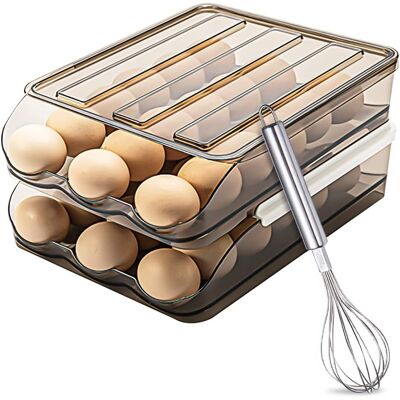 OEM Para Soporte De Huevos Con Desplazamiento Automático, Organizador De Huevos De 2 Niveles Para Refrigerador, Estante De Almacenamiento Fresco Apilable De 36 Rejillas, Caja De Huevos Transparente Reutil OEM Para Soporte De Huevos Con Desplazamiento Automático, Organizador De Huevos De 2 Niveles Para Refrigerador, Estante De Almacenamiento Fresco Apilable De 36 Rejillas, Caja De Huevos Transparente Reutil