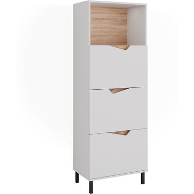 Aparador Marelle, Blanco/artesano, 60 X 169.5 Cm Con 4 Compartimentos, Vicco Aparador Marelle, Blanco/artesano, 60 X 169.5 Cm Con 4 Compartimentos, Vicco