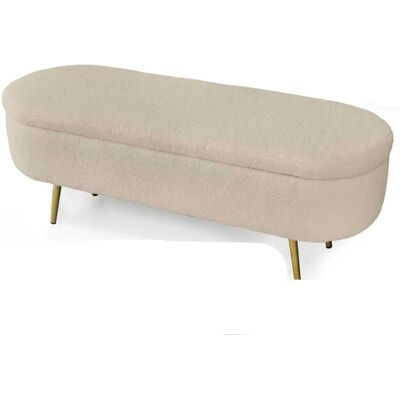 GICOS Panca Contenedora De Tejido Teddy Beige 122x41x47 GICOS Panca Contenedora De Tejido Teddy Beige 122x41x47