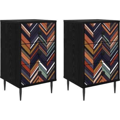 Mesa De Noche Ommen 2 Uds. Roble Negro 36 X 33 X 61 Cm Vidaxl Mesa De Noche Ommen 2 Uds. Roble Negro 36 X 33 X 61 Cm Vidaxl