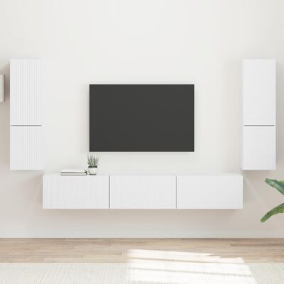 Conjunto De Mueble De Tv 4 Uds. Madera De Ingeniería Vidaxl Conjunto De Mueble De Tv 4 Uds. Madera De Ingeniería Vidaxl