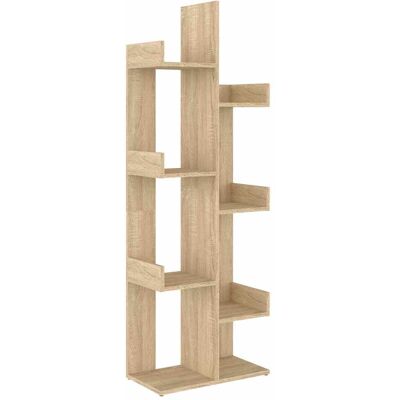 Estantería de aglomerado color roble Sonoma 8 compartimentos - Estantería Estantería de aglomerado color roble Sonoma 8 compartimentos - Estantería