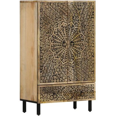 HELLOSHOP26 Aparador Cómoda Armario Mueble De Almacenaje Organizador Para Cocina Salón Salón 60 X 33 X 100 Cm Madera Maciza De Mango Marrón 020029607 HELLOSHOP26 Aparador Cómoda Armario Mueble De Almacenaje Organizador Para Cocina Salón Salón 60 X 33 X 100 Cm Madera Maciza De Mango Marrón 020029607