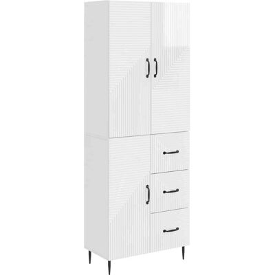 Juego De Armarios 2 Uds. Blanco Brillante Madera De Ingeniería Vidaxl Juego De Armarios 2 Uds. Blanco Brillante Madera De Ingeniería Vidaxl
