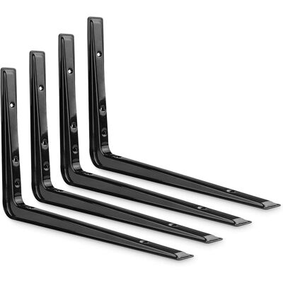 OEM Juego De 4 Soportes Metálicos De Pared Para Estantes De 220 Mm X 155 Mm, Soporte De Esquina Resistente Para Estantes Flotantes Y De Madera - Negro OEM Juego De 4 Soportes Metálicos De Pared Para Estantes De 220 Mm X 155 Mm, Soporte De Esquina Resistente Para Estantes Flotantes Y De Madera - Negro