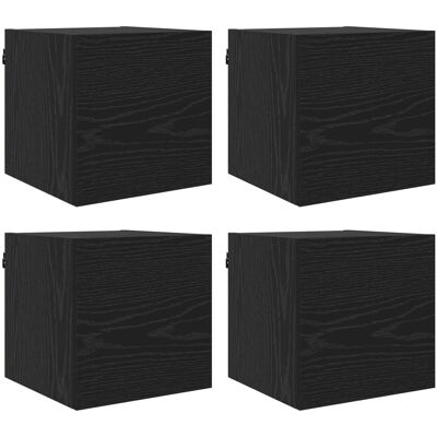 Mueble Para Tv Montado En La Pared 4 Uds. Roble Negro Vidaxl Mueble Para Tv Montado En La Pared 4 Uds. Roble Negro Vidaxl
