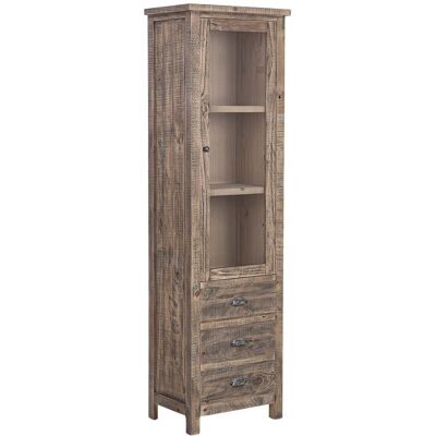 WANDERLUST DECO Vitrina De 1 Puerta De Madera Marrón 58x40x200h Cm WANDERLUST DECO Vitrina De 1 Puerta De Madera Marrón 58x40x200h Cm