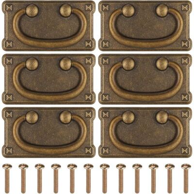 OEM Tiradores De Muebles Vintage, Juego De 6 Tiradores De Cajón De Anilla Antiguos, Tiradores De Cómoda De Aleación De Zinc - Crezuo OEM Tiradores De Muebles Vintage, Juego De 6 Tiradores De Cajón De Anilla Antiguos, Tiradores De Cómoda De Aleación De Zinc - Crezuo