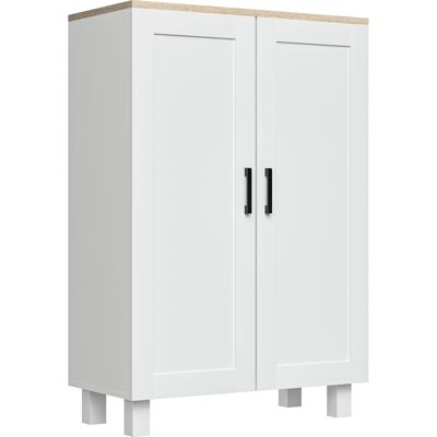 OEM Mueble Auxiliar Moderno Con 2 Puertas Estante Ajustable Y Base Elevada Para Salón Cocina Comedor 60x30x90 Cm Blanco OEM Mueble Auxiliar Moderno Con 2 Puertas Estante Ajustable Y Base Elevada Para Salón Cocina Comedor 60x30x90 Cm Blanco