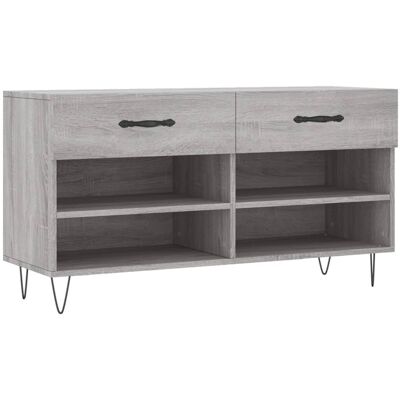 HELLOSHOP26 Banco Para Zapatos/botas Cómoda Estante Mueble De Entrada Madera Sonoma 102 X 35 X 55 Cm Madera De Ingeniería Gris 020023000 HELLOSHOP26 Banco Para Zapatos/botas Cómoda Estante Mueble De Entrada Madera Sonoma 102 X 35 X 55 Cm Madera De Ingeniería Gris 020023000