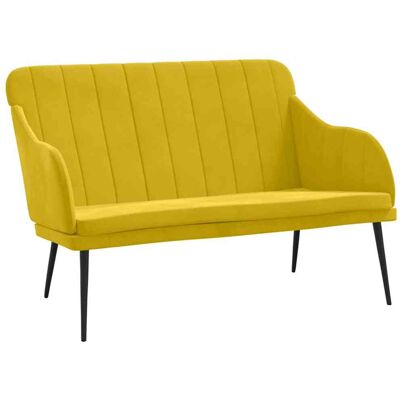 Banco de terciopelo amarillo de Vidaxl Banco de terciopelo amarillo de Vidaxl