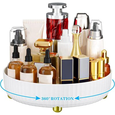 OEM Caja De Cosméticos Blanca Giratoria De 360°, Ideal Para Guardar Productos Para El Cuidado De La Piel, Perfumes, Para El Dormitorio, El Baño O El Tocador. OEM Caja De Cosméticos Blanca Giratoria De 360°, Ideal Para Guardar Productos Para El Cuidado De La Piel, Perfumes, Para El Dormitorio, El Baño O El Tocador.