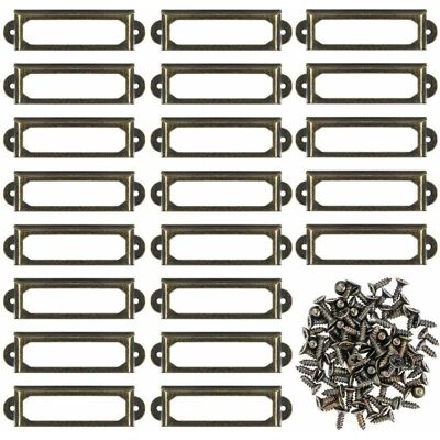 IKVZVKI Juego De 50 Portatarjetas Metálicos Para Muebles, Cajones, Armarios, Tarjetas, Placas De Identificación, Marcos Con Tornillos Para Oficina, Biblioteca, Librería, Estantes. Bronce (60 X 17 Mm). IKVZVKI Juego De 50 Portatarjetas Metálicos Para Muebles, Cajones, Armarios, Tarjetas, Placas De Identificación, Marcos Con Tornillos Para Oficina, Biblioteca, Librería, Estantes. Bronce (60 X 17 Mm).