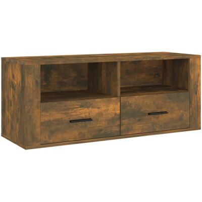 Vidaxl - Mueble Para Tv Madera Contrachapada Roble Ahumado 100x35x40 Cm Vidaxl - Mueble Para Tv Madera Contrachapada Roble Ahumado 100x35x40 Cm