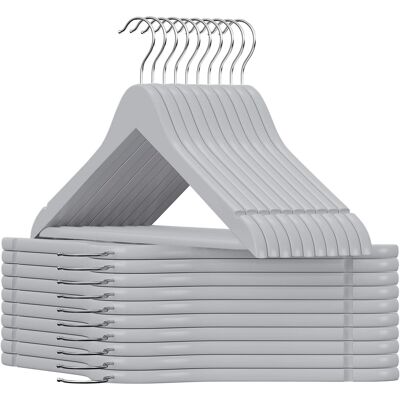 OEM Juego De 30 Perchas Para Armario Rondo, Madera Gris. OEM Juego De 30 Perchas Para Armario Rondo, Madera Gris.
