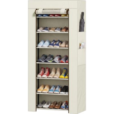 SANS MARQUE Zapatero De 7 Niveles, Zapatero Estrecho De Acero Con Funda De Tela No Tejida 2 Bolsillos Para 14-21 Pares Beige SANS MARQUE Zapatero De 7 Niveles, Zapatero Estrecho De Acero Con Funda De Tela No Tejida 2 Bolsillos Para 14-21 Pares Beige