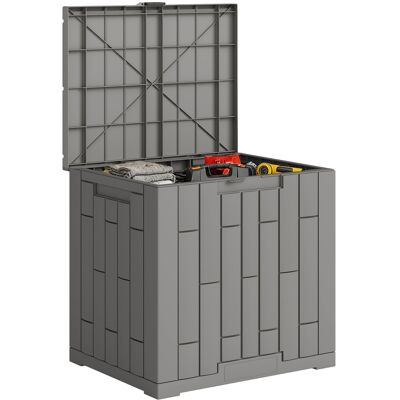 Outsunny Arcón Exterior Capacidad 114l, Baúl De Almacenaje Exterior Resistente Al Agua Y A Los Rayos Uv, Con Cerradura, 56x44x54 Cm, Gris Outsunny Arcón Exterior Capacidad 114l, Baúl De Almacenaje Exterior Resistente Al Agua Y A Los Rayos Uv, Con Cerradura, 56x44x54 Cm, Gris