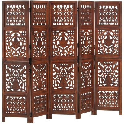 DÉCOSHOP26 Biombo Separador De Ambientes 5 Paneles 200 X 165 Cm Madera De Mango Dec030976 DÉCOSHOP26 Biombo Separador De Ambientes 5 Paneles 200 X 165 Cm Madera De Mango Dec030976