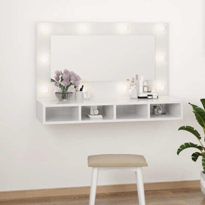 armario con espejo y LED - blanco, 90x31.5x62 cm armario con espejo y LED - blanco, 90x31.5x62 cm