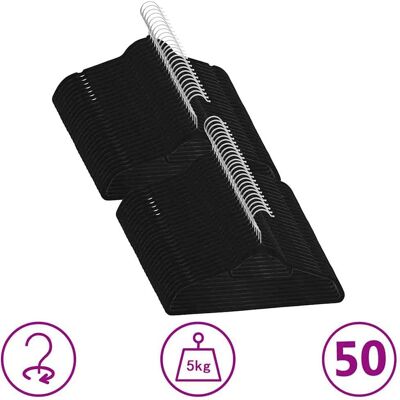 Vidaxl Juego De Perchas Ropa 50 Uds Antideslizantes Terciopelo Negro Vidaxl Juego De Perchas Ropa 50 Uds Antideslizantes Terciopelo Negro