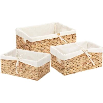 Cestas De Almacenamiento 3 Uds. Jacinto De Agua 40 X 30 X 18 Cm Vidaxl Cestas De Almacenamiento 3 Uds. Jacinto De Agua 40 X 30 X 18 Cm Vidaxl