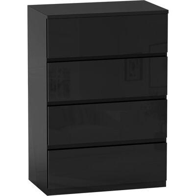 OEM Cómoda Con 4 Cajones Cajonera De Estilo Moderno Para Dormitorio Entrada Salón 55x34x80 Cm Negro OEM Cómoda Con 4 Cajones Cajonera De Estilo Moderno Para Dormitorio Entrada Salón 55x34x80 Cm Negro