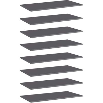 Estante Estantería 8 Uds Contrachapada Gris Brillo 80x40x1,5 Cm Vidaxl Estante Estantería 8 Uds Contrachapada Gris Brillo 80x40x1,5 Cm Vidaxl