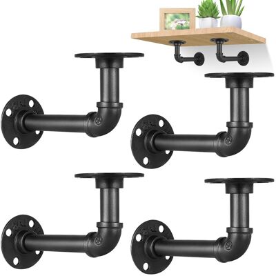 OEM 4 Soportes Industriales Retro Para Estantes, Ideales Para Libros Y Estantes Flotantes, Decoración De Muebles Vintage (negro, 15 X 8 Cm) OEM 4 Soportes Industriales Retro Para Estantes, Ideales Para Libros Y Estantes Flotantes, Decoración De Muebles Vintage (negro, 15 X 8 Cm)