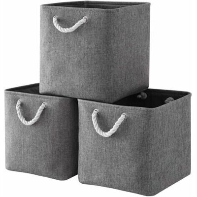 OEM Cubo De Almacenamiento De Tela, Cesta De Almacenamiento Cúbica, Caja De Almacenamiento Plegable Para Juguetes Y Ropa De 25 X 25 X 25 Cm (juego De 3, Gris) OEM Cubo De Almacenamiento De Tela, Cesta De Almacenamiento Cúbica, Caja De Almacenamiento Plegable Para Juguetes Y Ropa De 25 X 25 X 25 Cm (juego De 3, Gris)