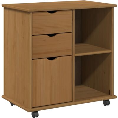Gabinete Rodante Con Rueda Marrón Miel 63,5 X 39 X 65,5 Cm Vidaxl Gabinete Rodante Con Rueda Marrón Miel 63,5 X 39 X 65,5 Cm Vidaxl