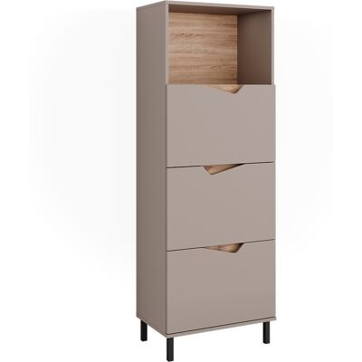 Aparador Marelle, Gris, 60 X 169.5 Cm Con 4 Compartimentos, Vicco Aparador Marelle, Gris, 60 X 169.5 Cm Con 4 Compartimentos, Vicco