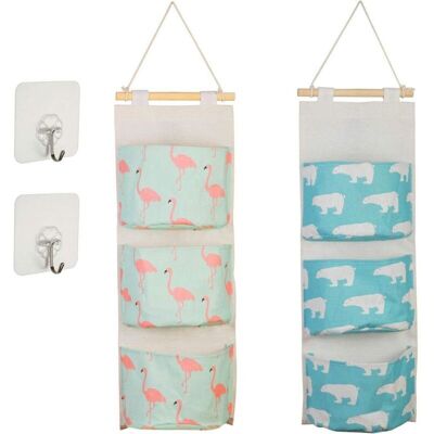 OEM 2 Bolsas De Almacenamiento Colgantes, Cestas De Tela Para Estante De Pared Con 3 Bolsillos, Organizadores Para Dormitorio, Baño Y Cocina -crezuo OEM 2 Bolsas De Almacenamiento Colgantes, Cestas De Tela Para Estante De Pared Con 3 Bolsillos, Organizadores Para Dormitorio, Baño Y Cocina -crezuo