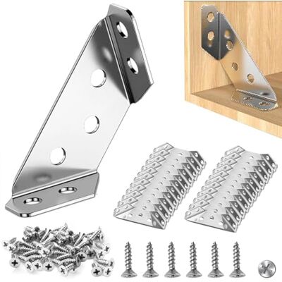 OEM 20 Conectores De Esquina De Acero Inoxidable Para Estantes De Esquina De Muebles Con Tornillos - Soporte De Esquina Fijo Para Estantes, Gabinetes Y Escritorios OEM 20 Conectores De Esquina De Acero Inoxidable Para Estantes De Esquina De Muebles Con Tornillos - Soporte De Esquina Fijo Para Estantes, Gabinetes Y Escritorios