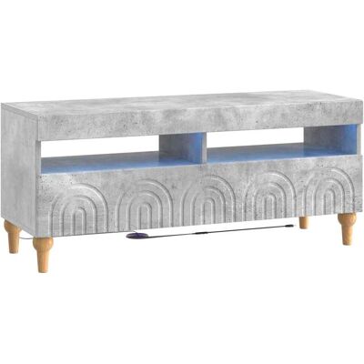 Mueble De Tv Led Gris Hormigón Madera De Ingeniería Vidaxl Mueble De Tv Led Gris Hormigón Madera De Ingeniería Vidaxl