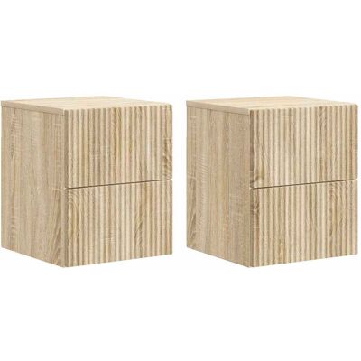 Mesita De Noche De Pared 2 Uds. Roble Sonoma 33 X 34,5 X 40 Cm Vidaxl Mesita De Noche De Pared 2 Uds. Roble Sonoma 33 X 34,5 X 40 Cm Vidaxl