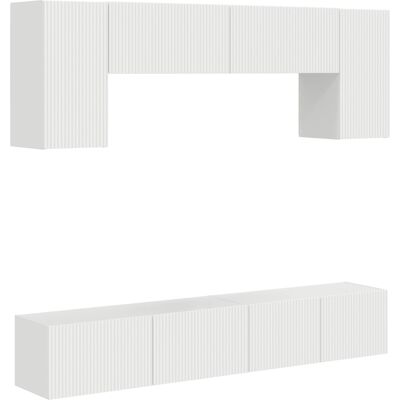 Conjunto De Mueble De Tv 4 Uds. Brillante Madera De Ingeniería Vidaxl Conjunto De Mueble De Tv 4 Uds. Brillante Madera De Ingeniería Vidaxl