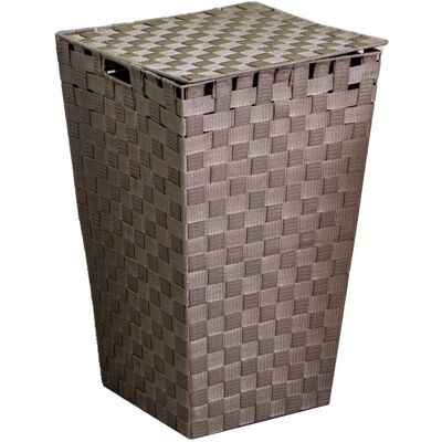 Webmarketpoint - Cesta Cuadrada De Poliéster Gris Tórtola Forrada Cm33x33h53 Webmarketpoint - Cesta Cuadrada De Poliéster Gris Tórtola Forrada Cm33x33h53