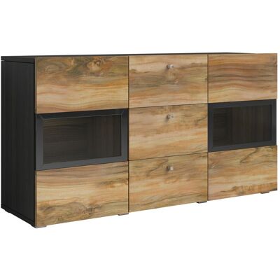 Arredamento1 - Cómoda Serodeu 101, Nogal + Marrón Oscuro, Con Cajones Y Puertas, Número De Cajones: 0, 70x132x39cm Arredamento1 - Cómoda Serodeu 101, Nogal + Marrón Oscuro, Con Cajones Y Puertas, Número De Cajones: 0, 70x132x39cm