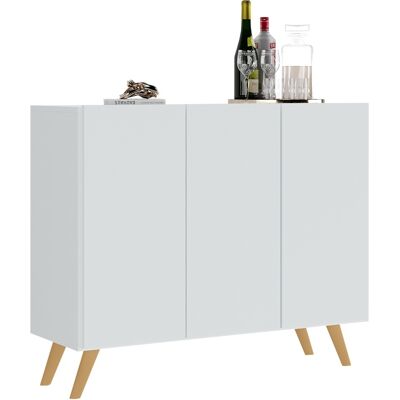 VICAWU Aparador Bufet 3 Puertas Blanco Carey VICAWU Aparador Bufet 3 Puertas Blanco Carey