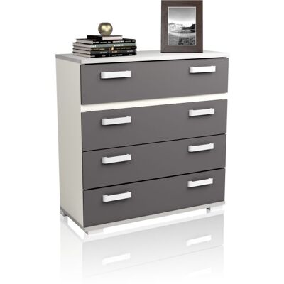 Duehome - Cómoda Ataneq Blanco - Grafito (ancho) X 89,6cm (alto) Duehome - Cómoda Ataneq Blanco - Grafito (ancho) X 89,6cm (alto)