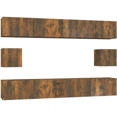 HELLOSHOP26 Conjunto De Muebles Armario Aparador Tv Televisión Salón Dormitorio 6 Piezas Roble Ahumado Madera Contrachapada Marrón 020025112 HELLOSHOP26 Conjunto De Muebles Armario Aparador Tv Televisión Salón Dormitorio 6 Piezas Roble Ahumado Madera Contrachapada Marrón 020025112
