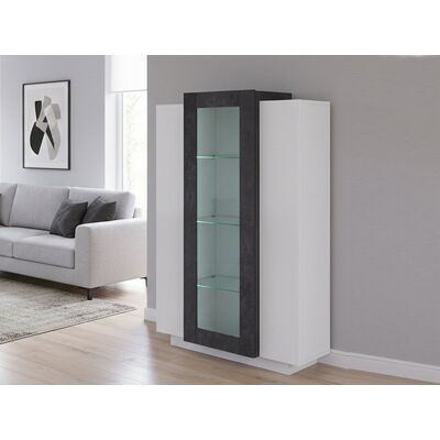 DMORA Vitrina Moderna con Puertas de Vidrio - Luz LED DMORA Vitrina Moderna con Puertas de Vidrio - Luz LED