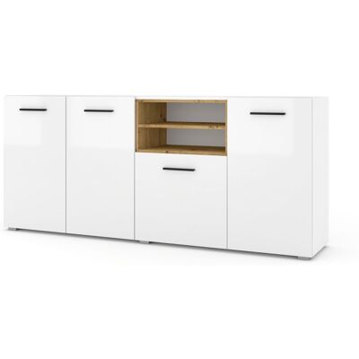 AKL FURNITURE PRIVATE Anette Beige Blanco Brillante - Cajonera - 198cm AKL FURNITURE PRIVATE Anette Beige Blanco Brillante - Cajonera - 198cm