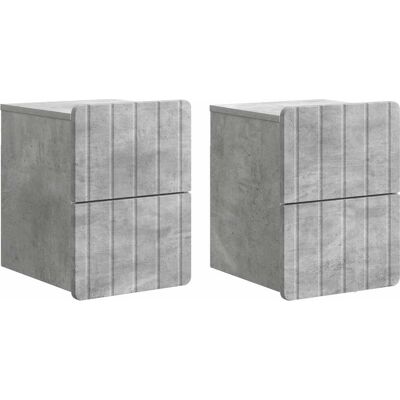 Mesita De Noche De Pared 2 Uds. Gris Hormigón 33 X 34,5 X 43 Cm Vidaxl Mesita De Noche De Pared 2 Uds. Gris Hormigón 33 X 34,5 X 43 Cm Vidaxl