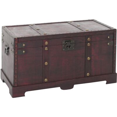 DÉCOSHOP26 Baúl De Madera Estilo Colonial Decorativo Con Efecto Antiguo Asas Laterales De Metal 30 X 57 X 29 Cm 040011467 DÉCOSHOP26 Baúl De Madera Estilo Colonial Decorativo Con Efecto Antiguo Asas Laterales De Metal 30 X 57 X 29 Cm 040011467