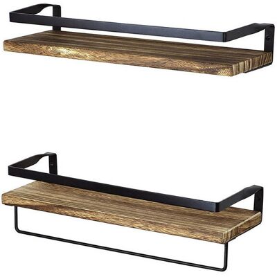 OEM Estantes De Pared De Madera Estante Flotante De Diseño Rústico Con Toallero Especias, Cocina, Sala, Dormitorio Y Baño Industrial O Para Almacenamiento Juego De 2 Fdc OEM Estantes De Pared De Madera Estante Flotante De Diseño Rústico Con Toallero Especias, Cocina, Sala, Dormitorio Y Baño Industrial O Para Almacenamiento Juego De 2 Fdc