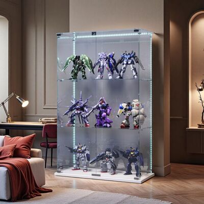 OEM Vitrina De Vidrio Led, 3 Estantes, Puertas Dobles, Armario De Presentación Para Salón, Estilo Escandinavo, 123 X 78 X 35cm, Blanco OEM Vitrina De Vidrio Led, 3 Estantes, Puertas Dobles, Armario De Presentación Para Salón, Estilo Escandinavo, 123 X 78 X 35cm, Blanco