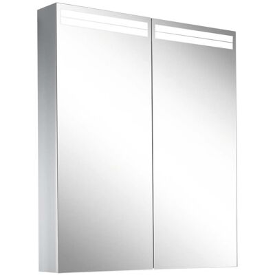 Armario con espejo LED Schneider Arangaline - 70x70cm - Plata - Puertas dobles - IP44 Armario con espejo LED Schneider Arangaline - 70x70cm - Plata - Puertas dobles - IP44