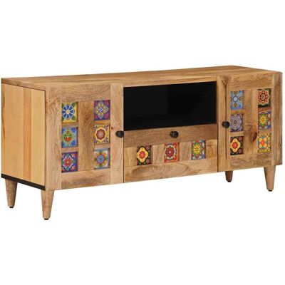 Mueble De Tv Natural 105 X 33,5 X 46 Cm Madera De Mango Maciza Vidaxl Mueble De Tv Natural 105 X 33,5 X 46 Cm Madera De Mango Maciza Vidaxl